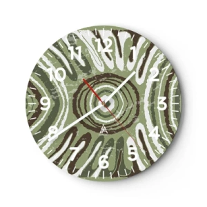 Väggklocka - Klocka på glas - Explosion av känslor - 40x40 cm