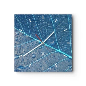 Väggklocka - Klocka på glas - Livet i det blåa - 30x30 cm