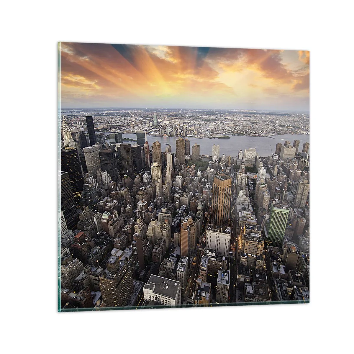 Glastavla - Bild på glas - Våra tiders slagande hjärta - 50x50 cm