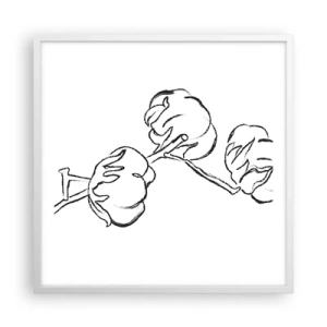 Affisch i vit ram - Bomullsdun - 60x60 cm