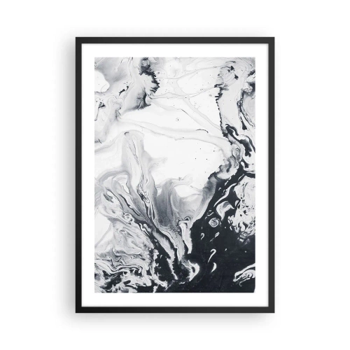 Affisch i svart ram - Abstrakta svartvita mönster - 50x70cm - Jordens inre - Modern väggdekoration för vardagsrum och sovrum ARTTOR