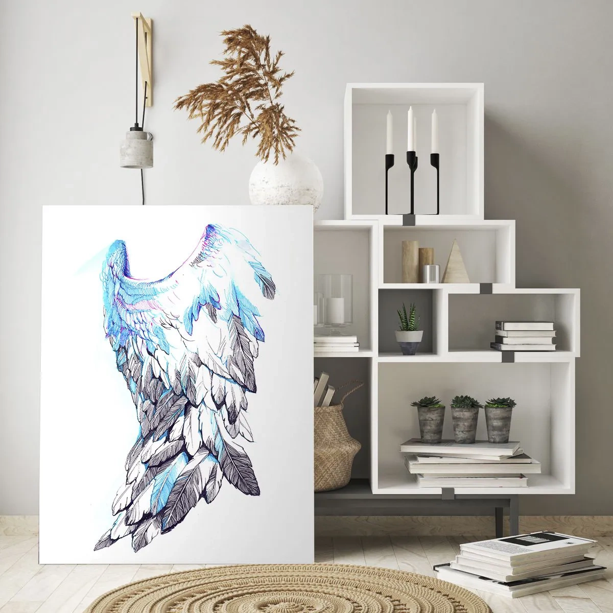 Glastavla - Bild på glas - Jag behöver vingar - 50x70 cm