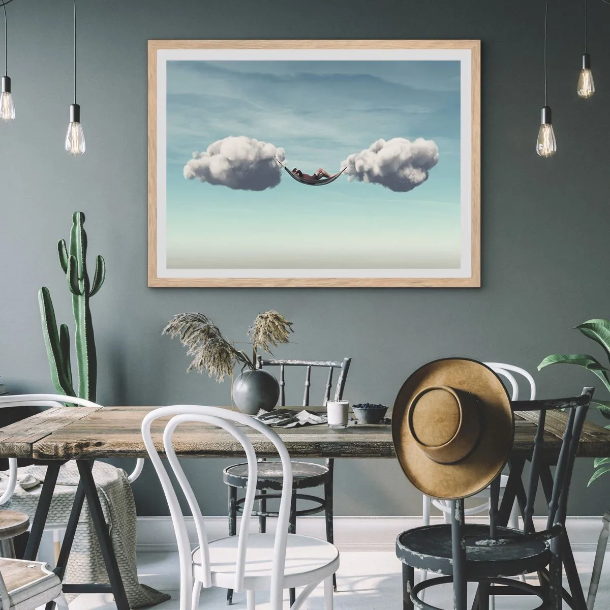 Affisch i ram av ljusek - Stundens salighet - 70x50 cm