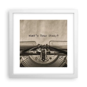 Affisch i vit ram - Svara mig - 30x30 cm