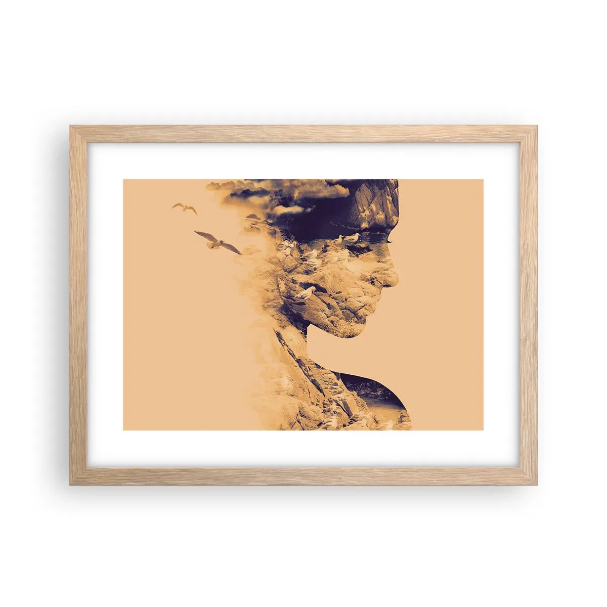 Affisch i ram av ljusek - Skön av naturen - 40x30 cm