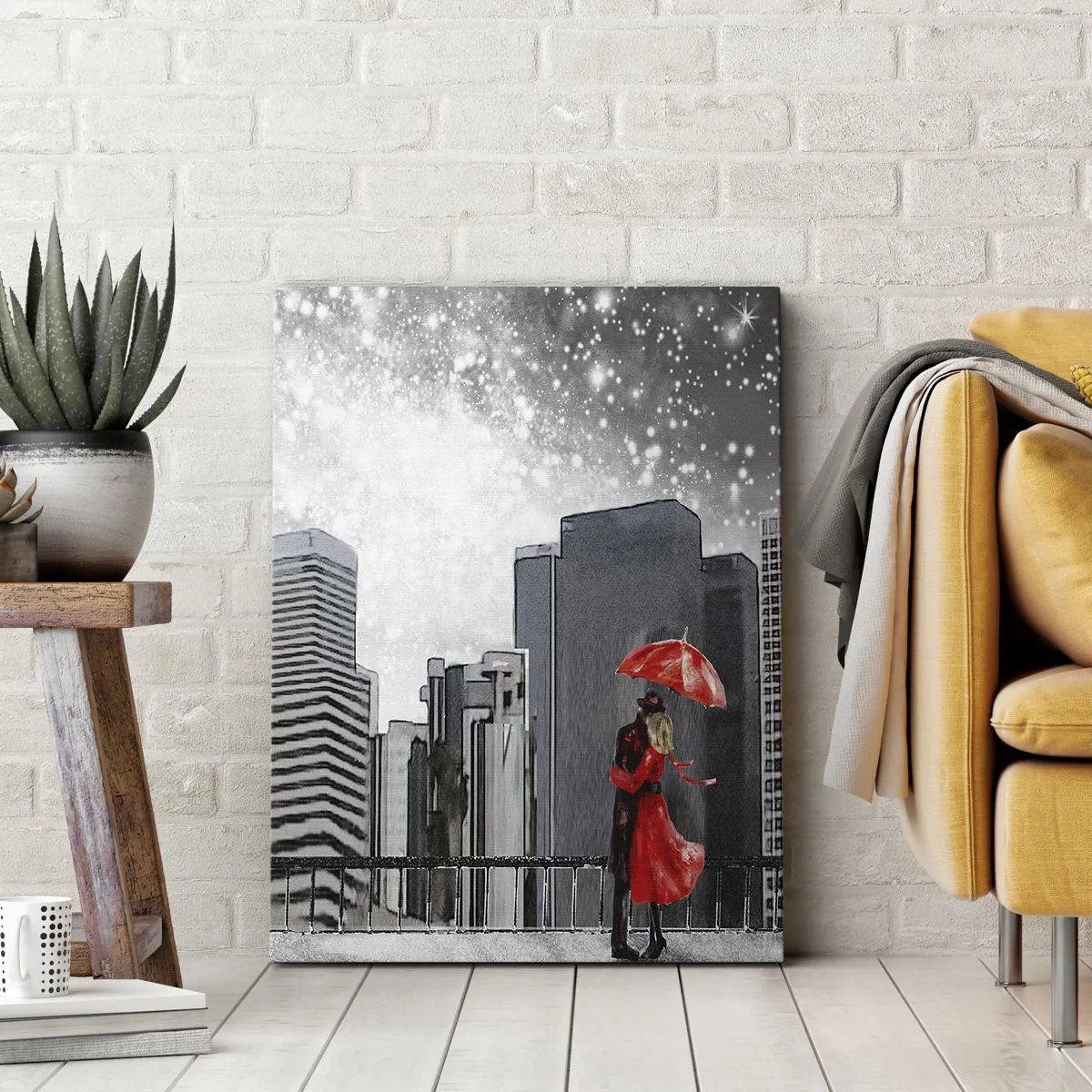 Canvastavla - Bild på duk - Människan är inte sten - 50x70 cm