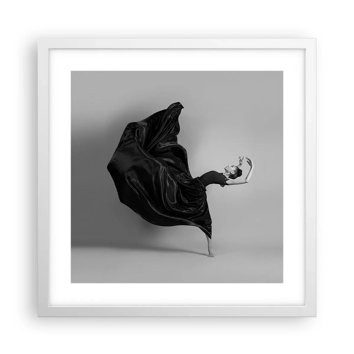 Affisch i vit ram - Bevingad av musiken - 40x40 cm