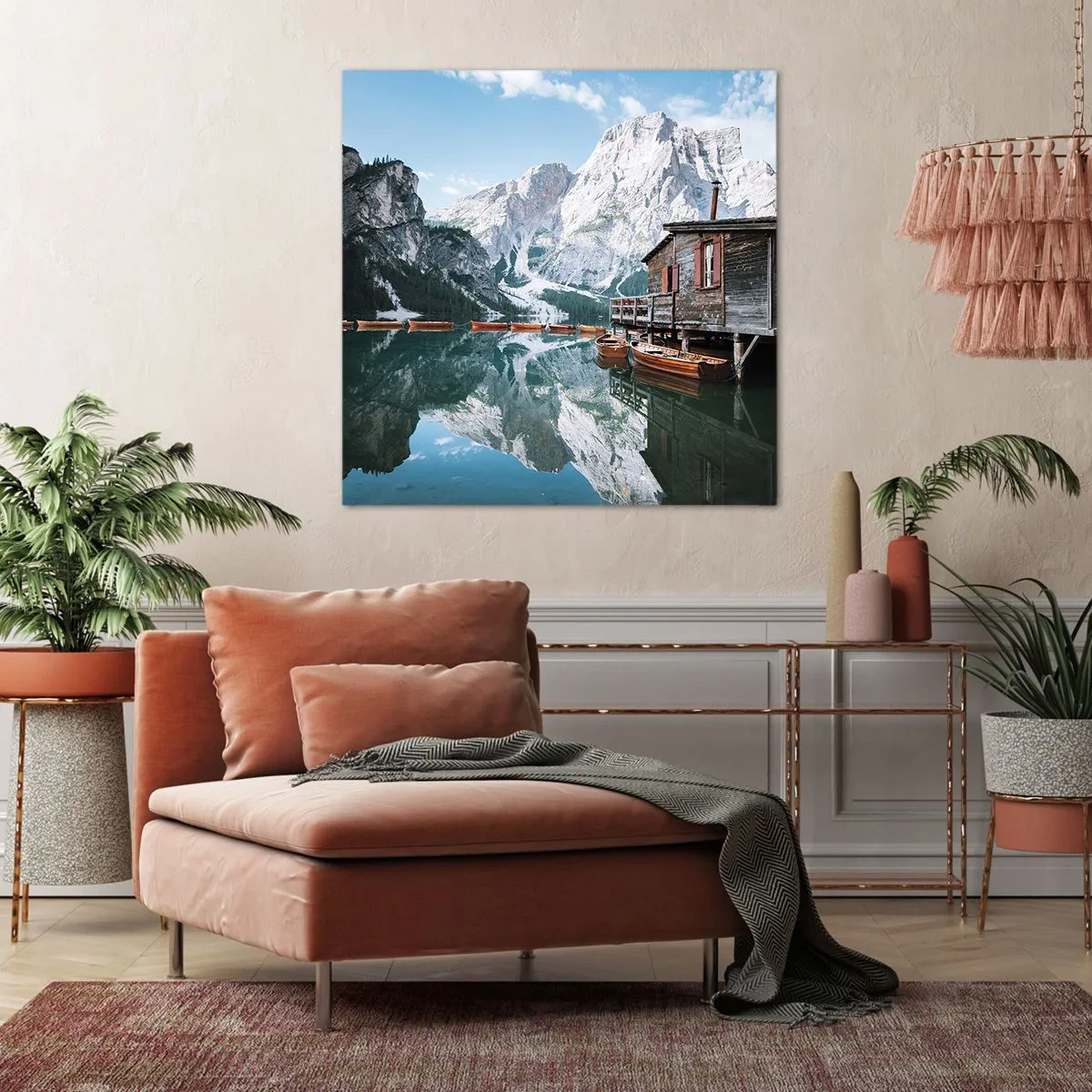 Canvastavla - Bild på duk - Kristallklar fjällmorgon - 40x40 cm