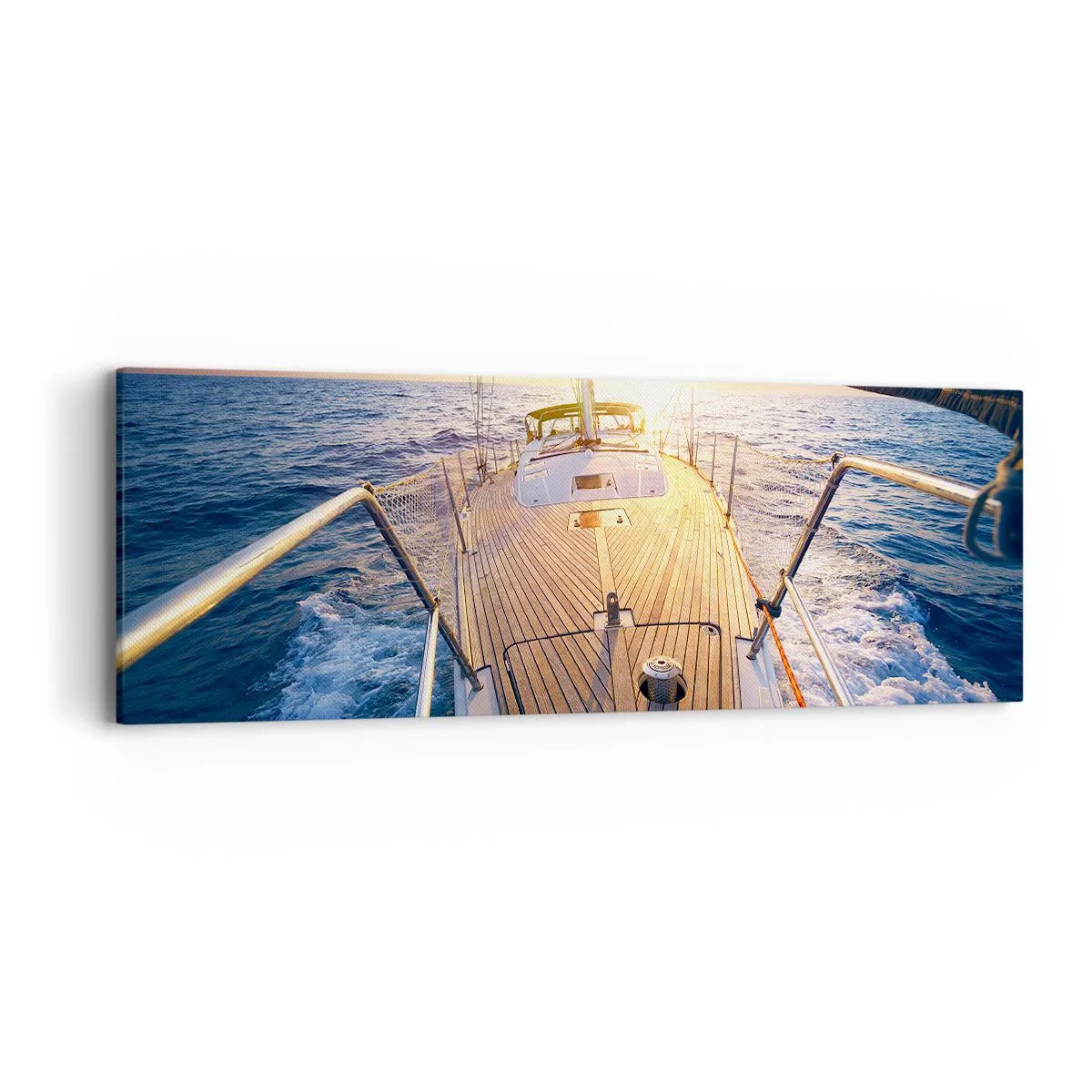 Canvastavla - Bild på duk - Springa på vågorna - 90x30 cm