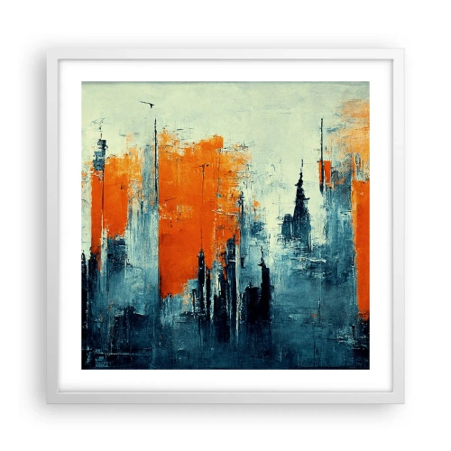 Affisch i vit ram - Modernt landskap - 50x50 cm