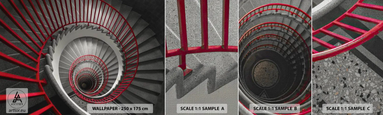 Provbit av fototapet Premium Canvas - Arkitektoniska spel - Arkitektur, Trappa, Industriell - 100x30 cm