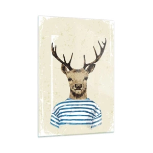 Glastavla - Bild på glas - Ty jag gillar randiga tröjor! - 50x70 cm