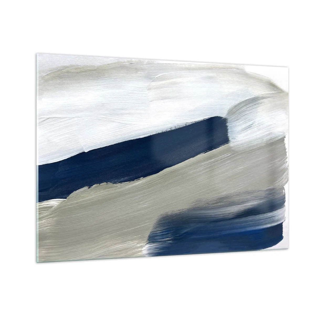 Glastavla - Bild på glas - Möte med vitt - 100x70 cm