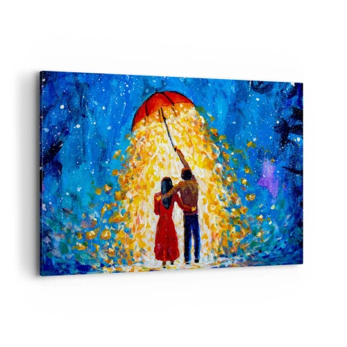 Canvastavla - Bild på duk - Magi på en regnig kväll? - 100x70 cm