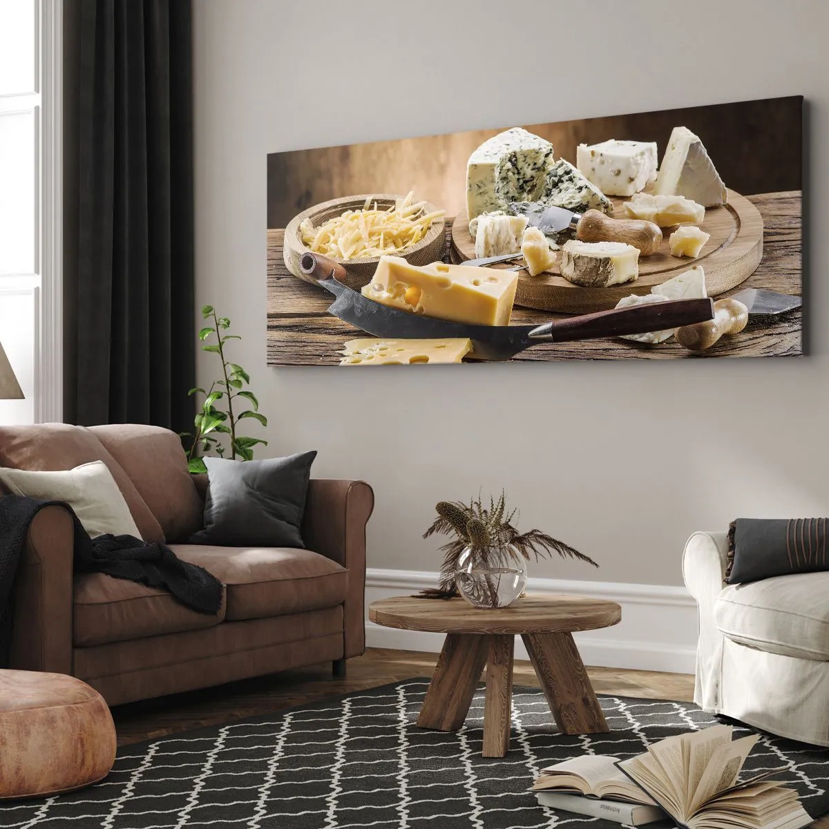 Canvastavla - Bild på duk - Le åt osten - 100x40 cm