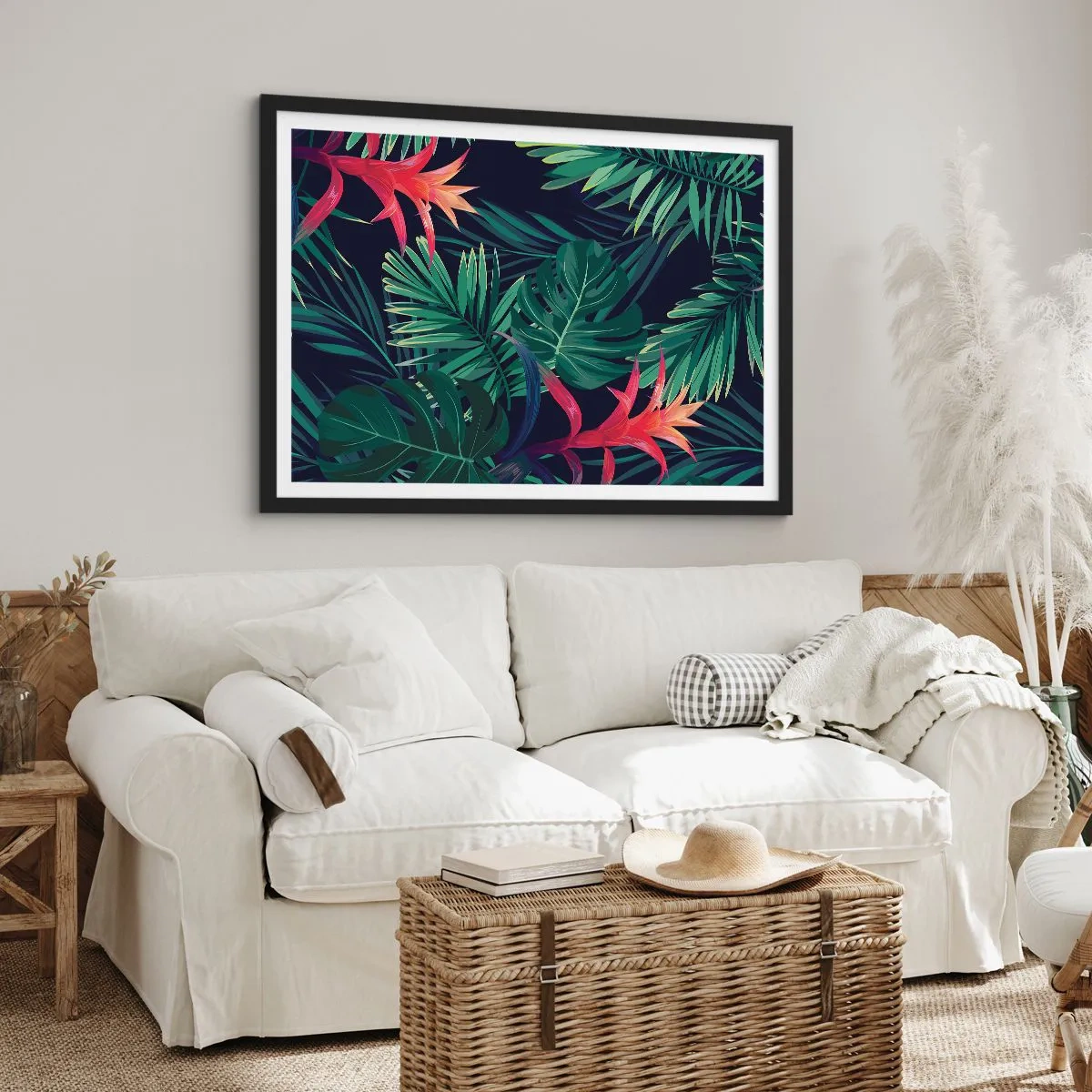 Affisch i svart ram - Brinna i grönskan - 100x70 cm