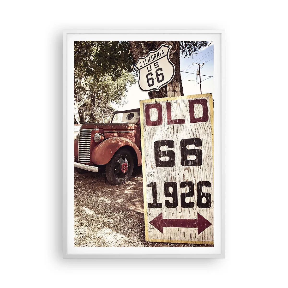 Affisch i vit ram - Amerikanska provinsens legend - 70x100 cm