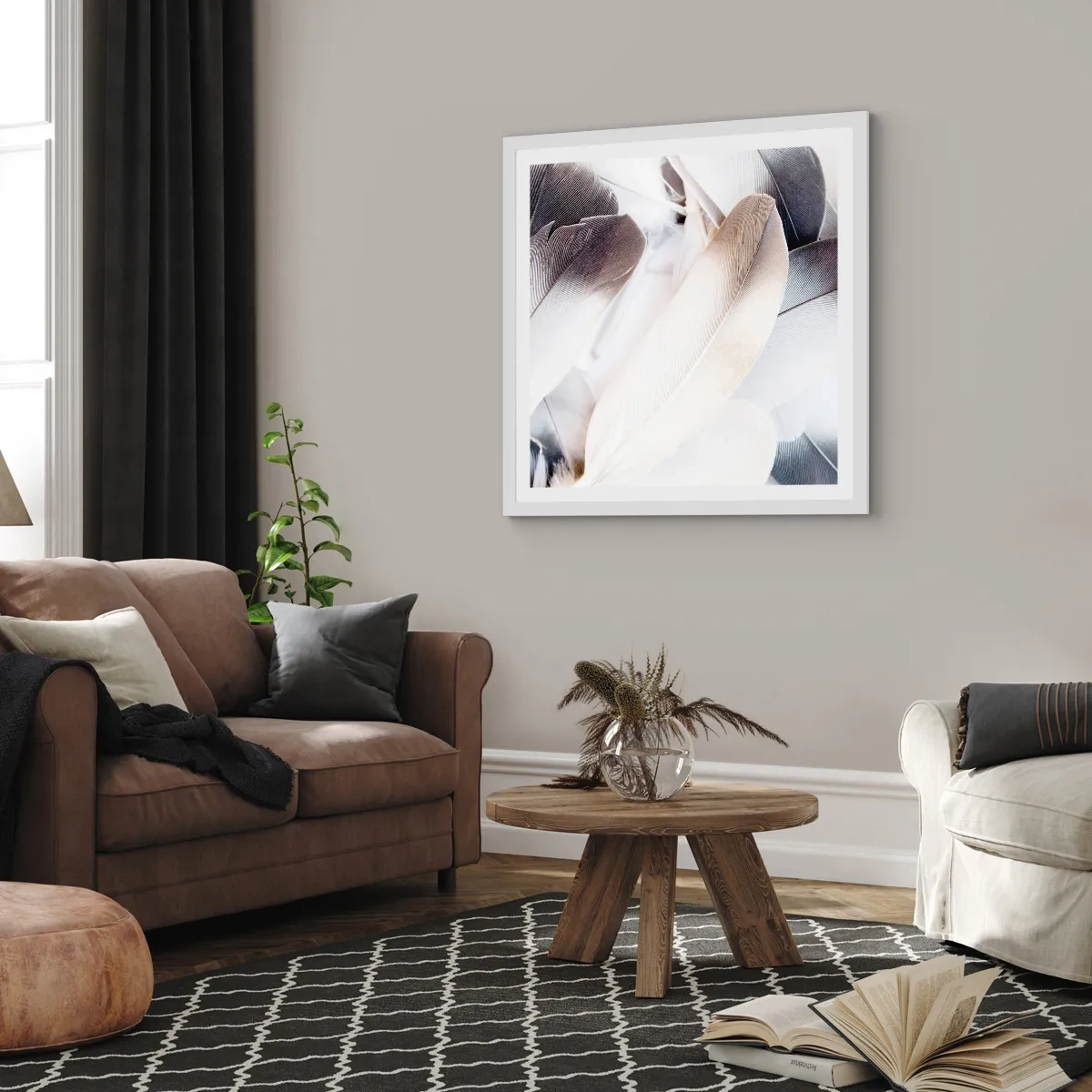 Affisch i vit ram - Nästan änglalik - 30x30 cm