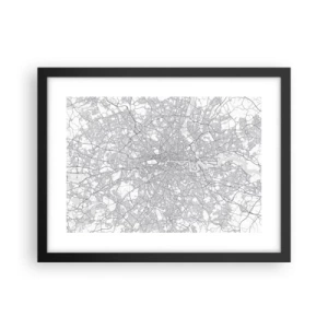 Affisch i svart ram - Karta över London-labyrinten - 40x30 cm