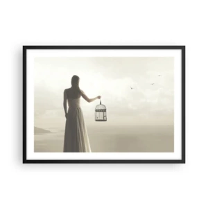 Affisch i svart ram - Var fri - 70x50 cm