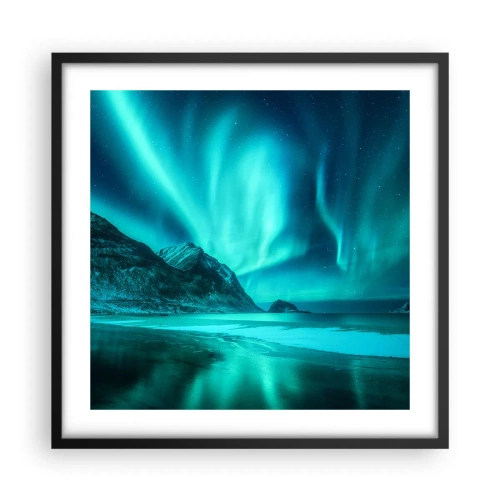 Affisch i svart ram - Nordens underverk - 50x50 cm