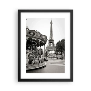 Affisch i svart ram - Nöje endast i Paris - 30x40 cm
