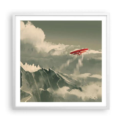 Affisch i vit ram - Orädd pionjär - 60x60 cm