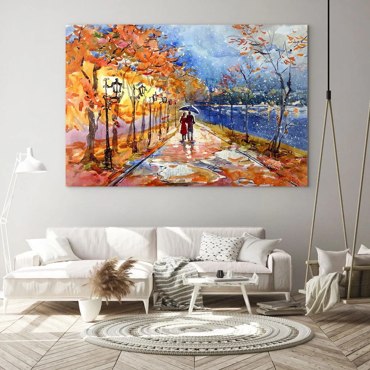 Glastavla - Bild på glas - Tillsammans mot tidens gräns - 100x70 cm