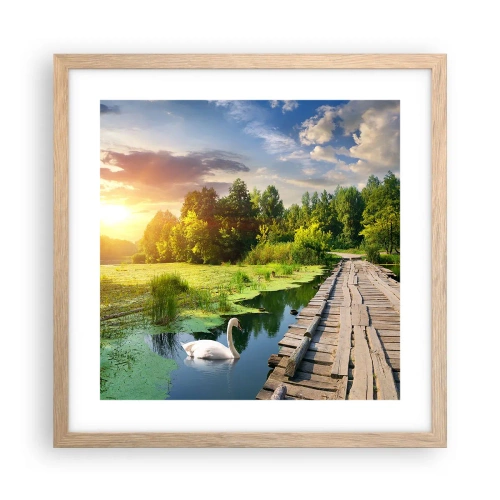 Affisch i ram av ljusek - Sommar, sommar överallt - 40x40 cm