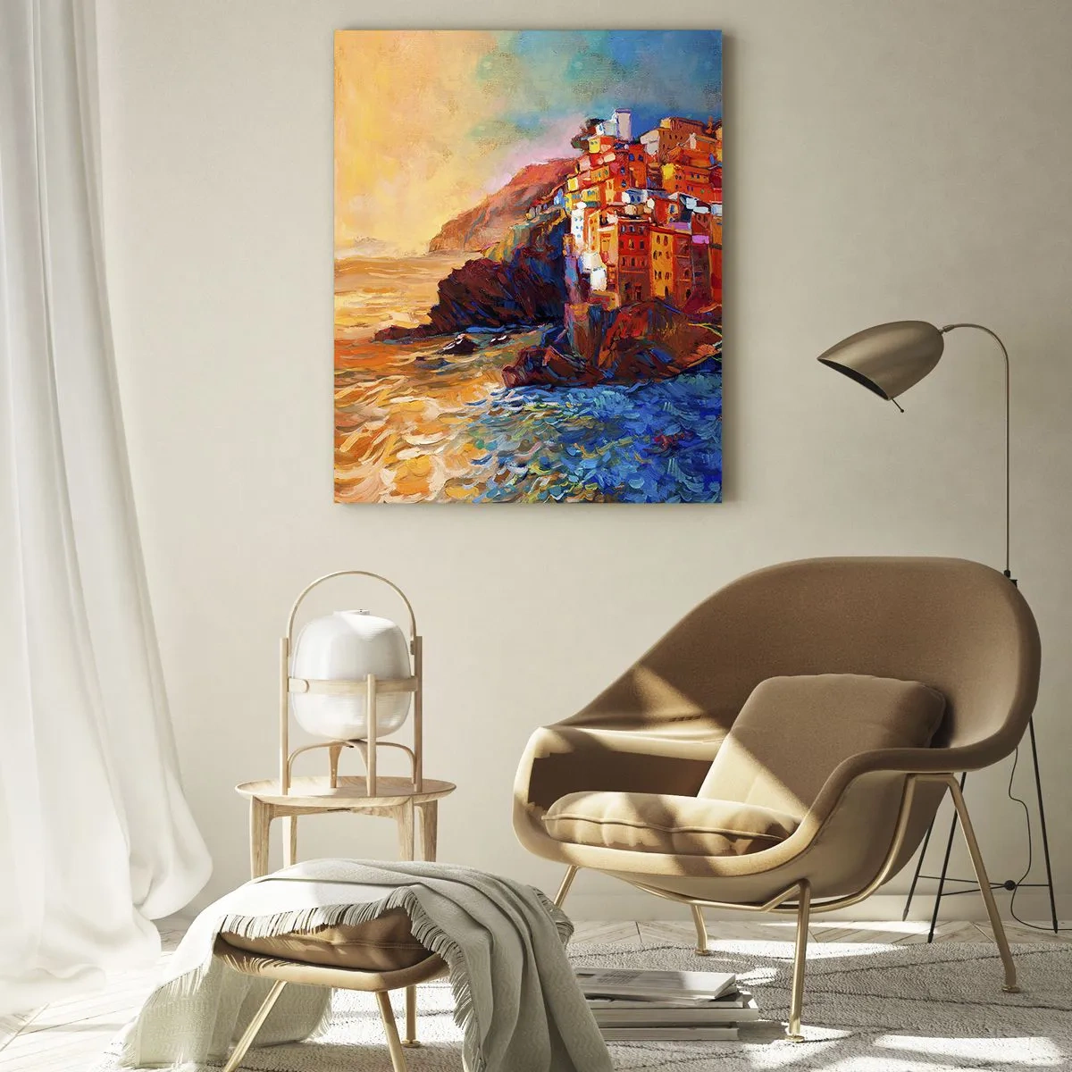 Glastavla - Bild på glas - Italiensk stämning - 50x70 cm