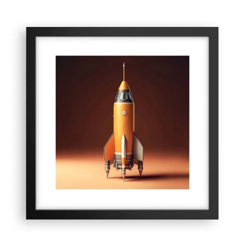 Affisch i svart ram - Det börjar med en dröm - 30x30 cm