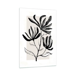 Glastavla - Bild på glas - Skiss för ett herbarium - 70x100 cm