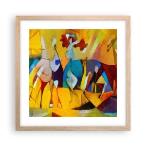 Affisch i ram av ljusek - Sol - liv -glädje - 40x40 cm