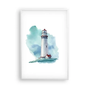 Affisch i vit ram - Milda syster av det blåa - 61x91 cm