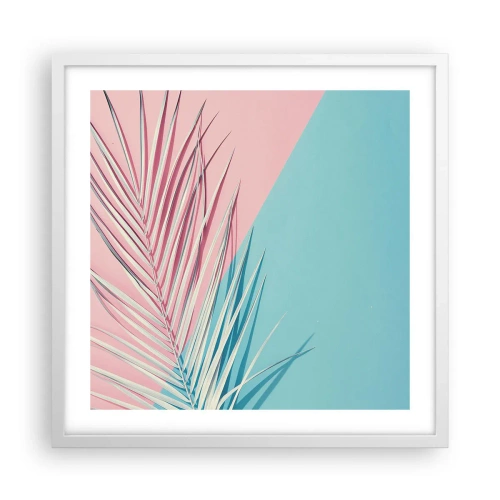 Affisch i vit ram - Tropisk impression - 50x50 cm