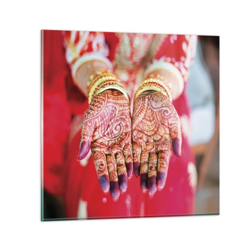 Glastavla - Bild på glas - Redo att fånga lyckan - 30x30 cm