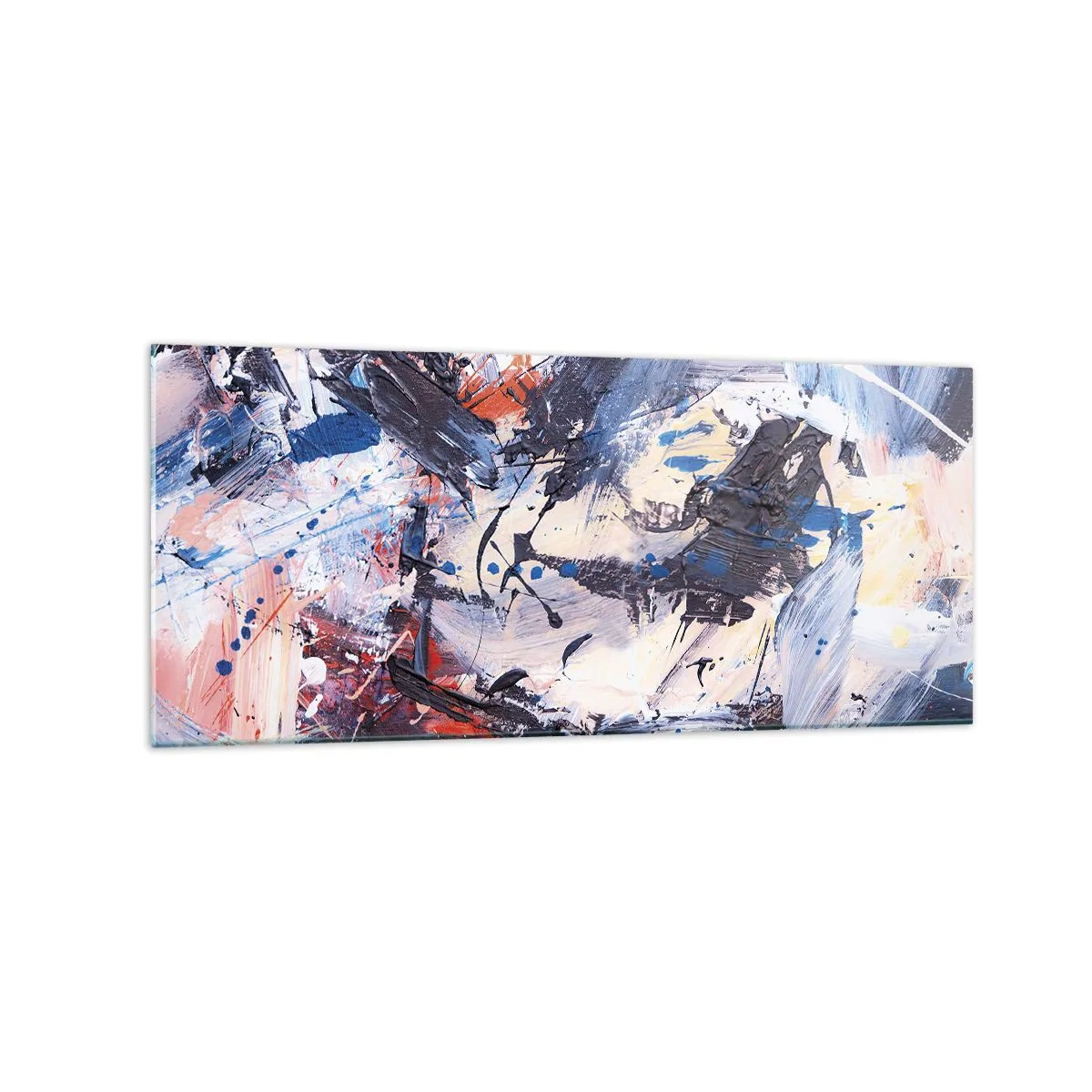 Glastavla - Bild på glas - Abstraktionen galna dans - 120x50 cm