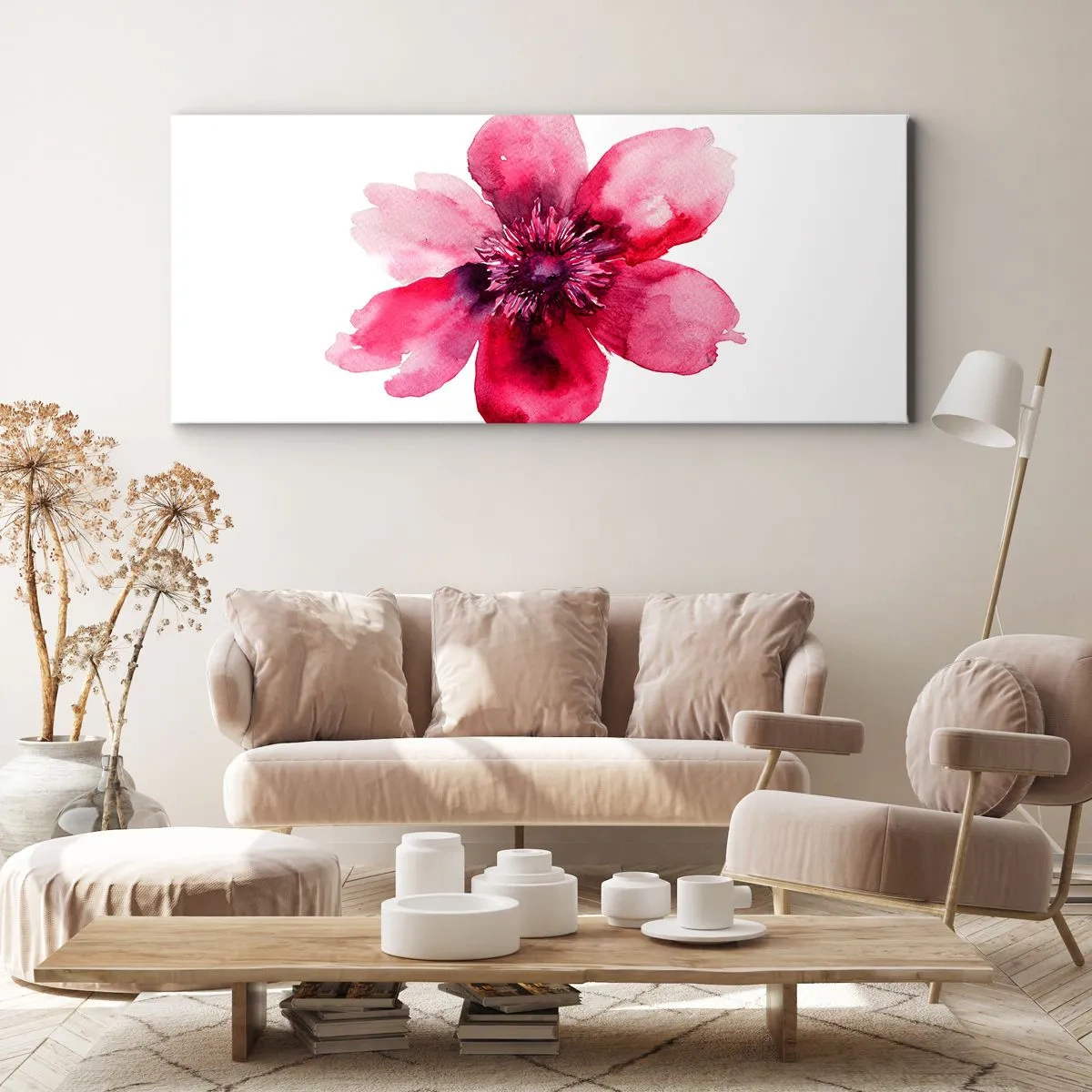 Canvastavla - Bild på duk - Doftande karminkyss - 100x40 cm