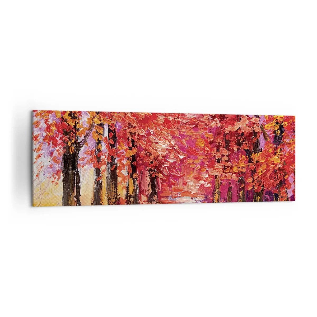 Canvastavla - Bild på duk - Höstimpresion - 160x50 cm