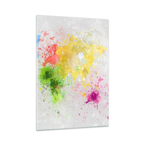 Glastavla - Bild på glas - Världens alla färger - 50x70 cm