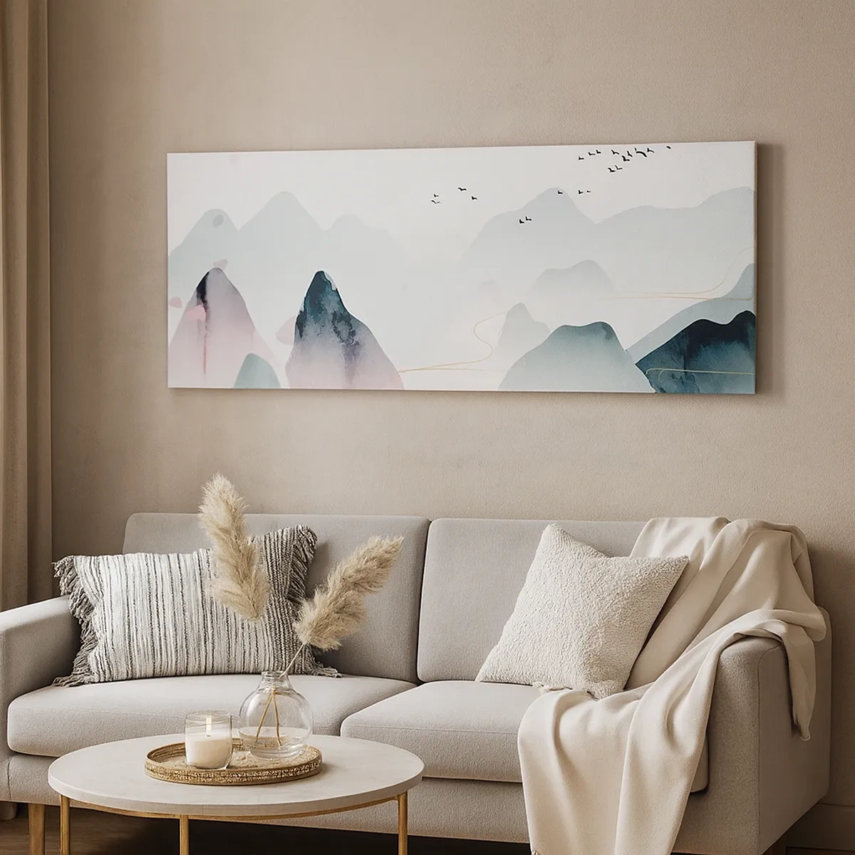 Canvastavla - Bild på duk - Över topparna - 30x30 cm