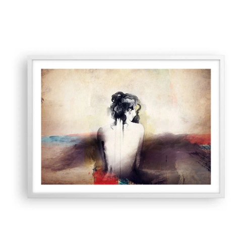 Affisch i vit ram - Moderata linjer, ovala former - 70x50 cm