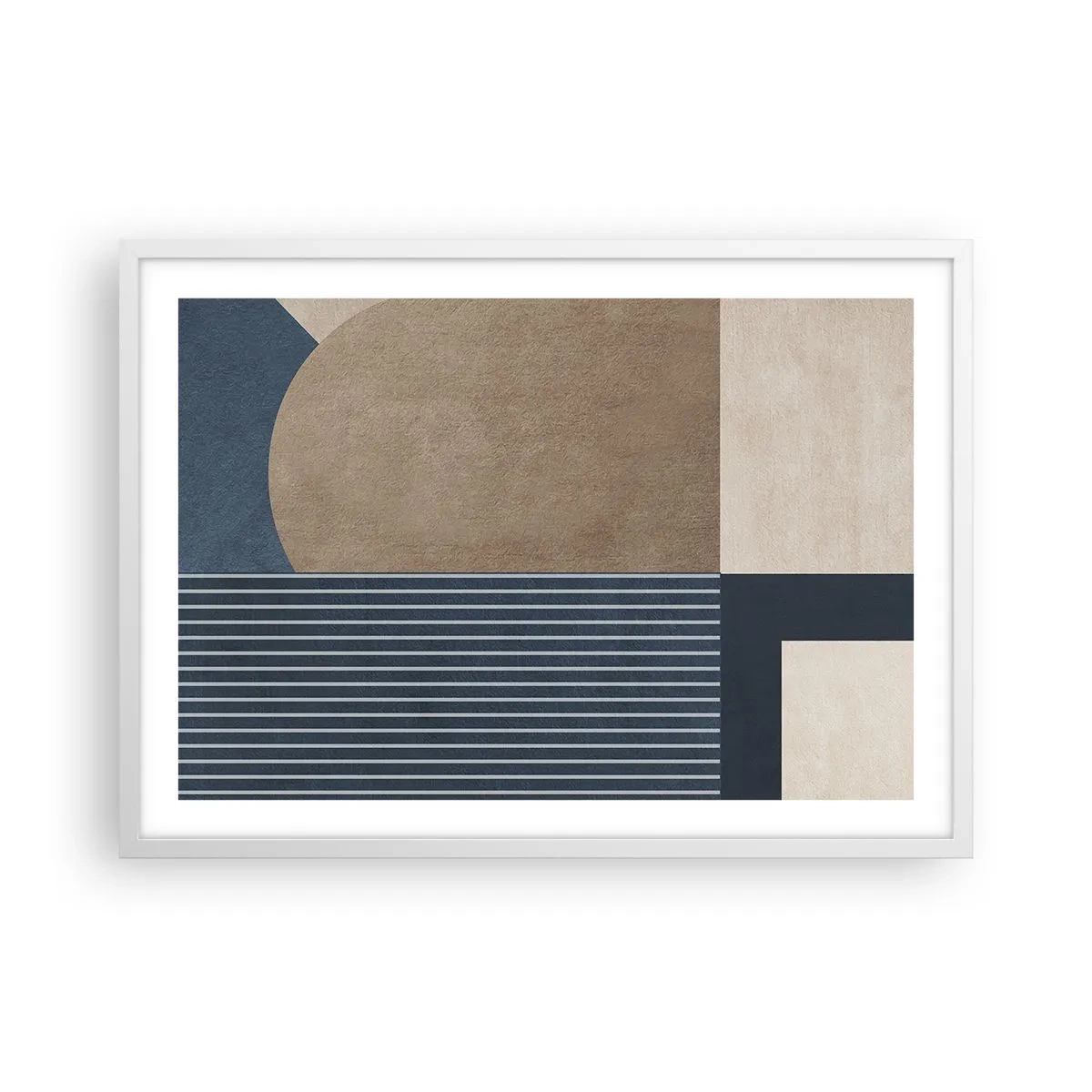Affisch i vit ram - Komposition av enkelhet och rundhet - 70x50 cm
