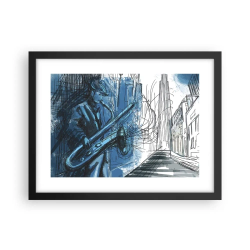 Affisch i svart ram - Stadsrapsodi - 40x30 cm