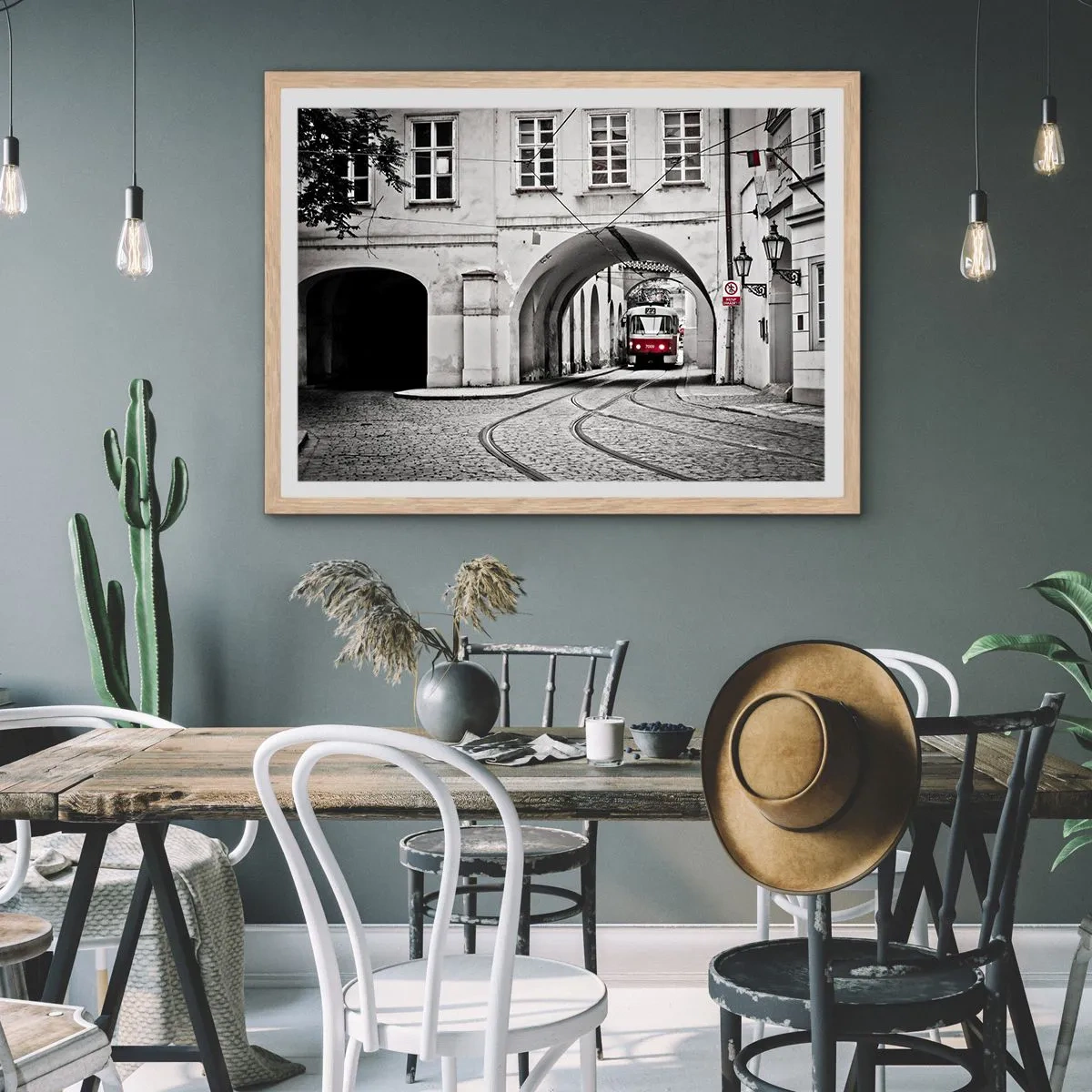 Affisch i ram av ljusek - Genom stadens labyrint - 40x30 cm