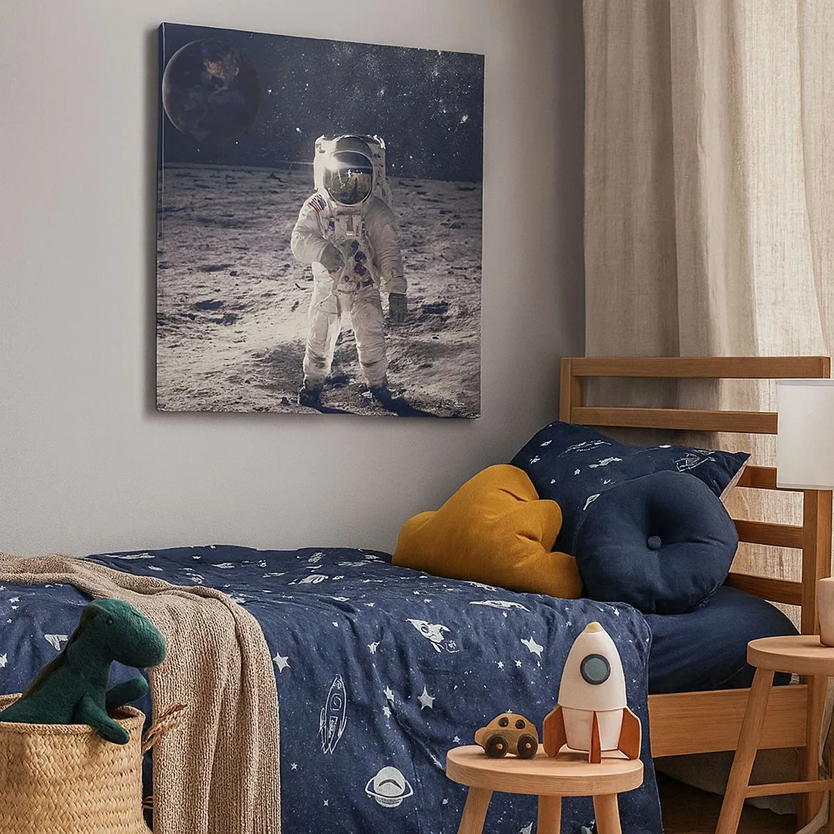 Canvastavla - Bild på duk - Hälsningar från månen - 30x30 cm