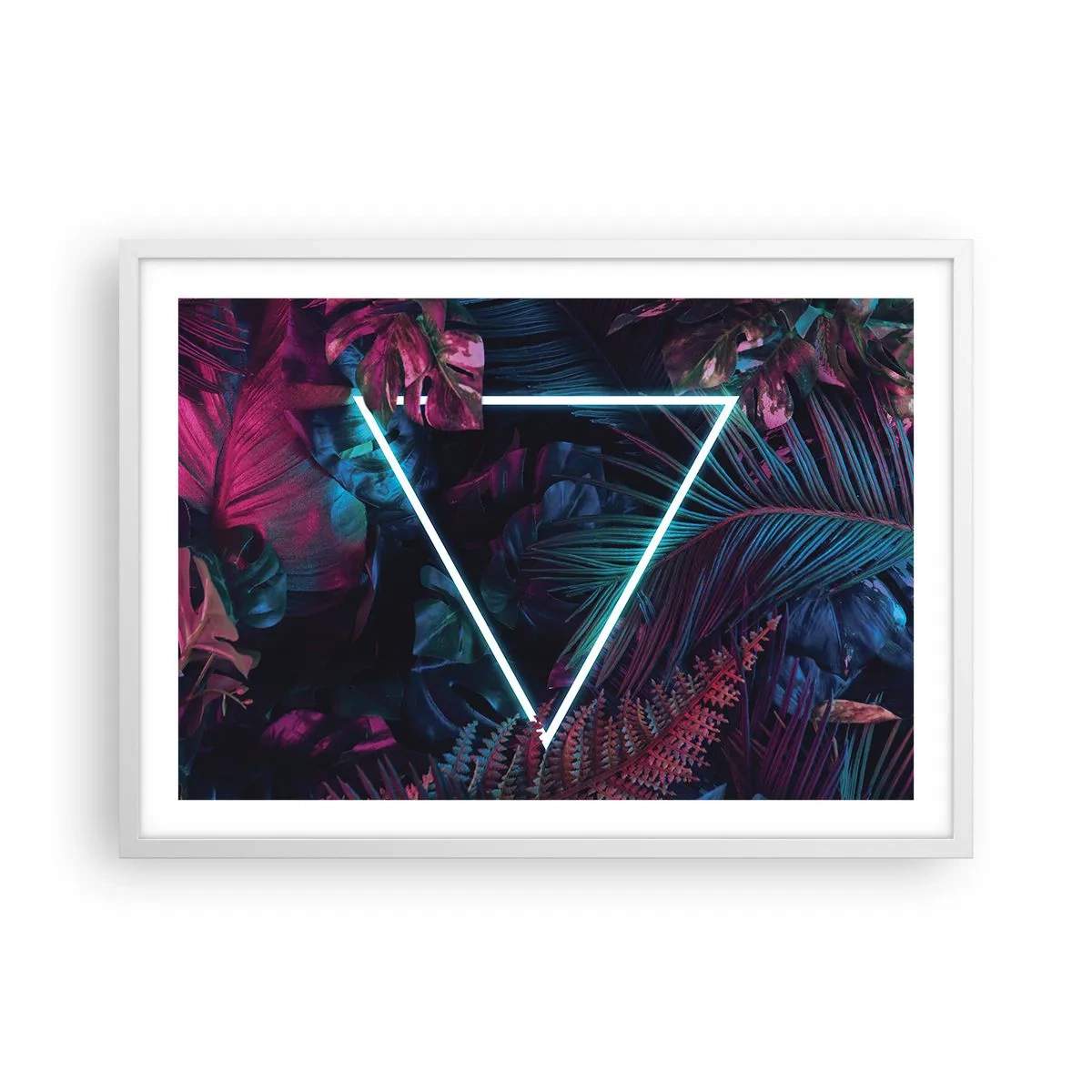 Affisch i vit ram - Trädgård i retrostil - 70x50 cm