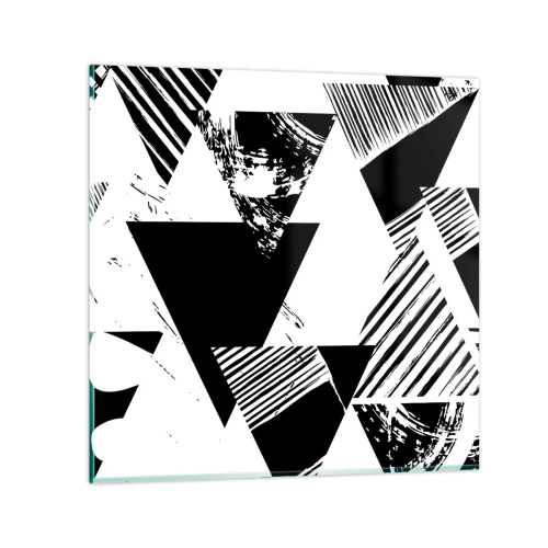 Glastavla - Bild på glas - Det regnar trianglar - 30x30 cm