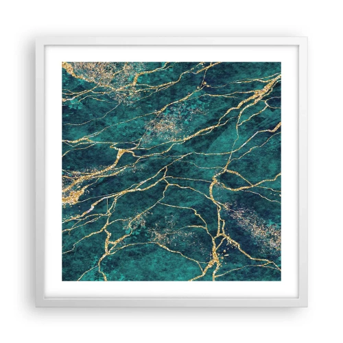 Affisch i vit ram - Guldåder - 50x50 cm