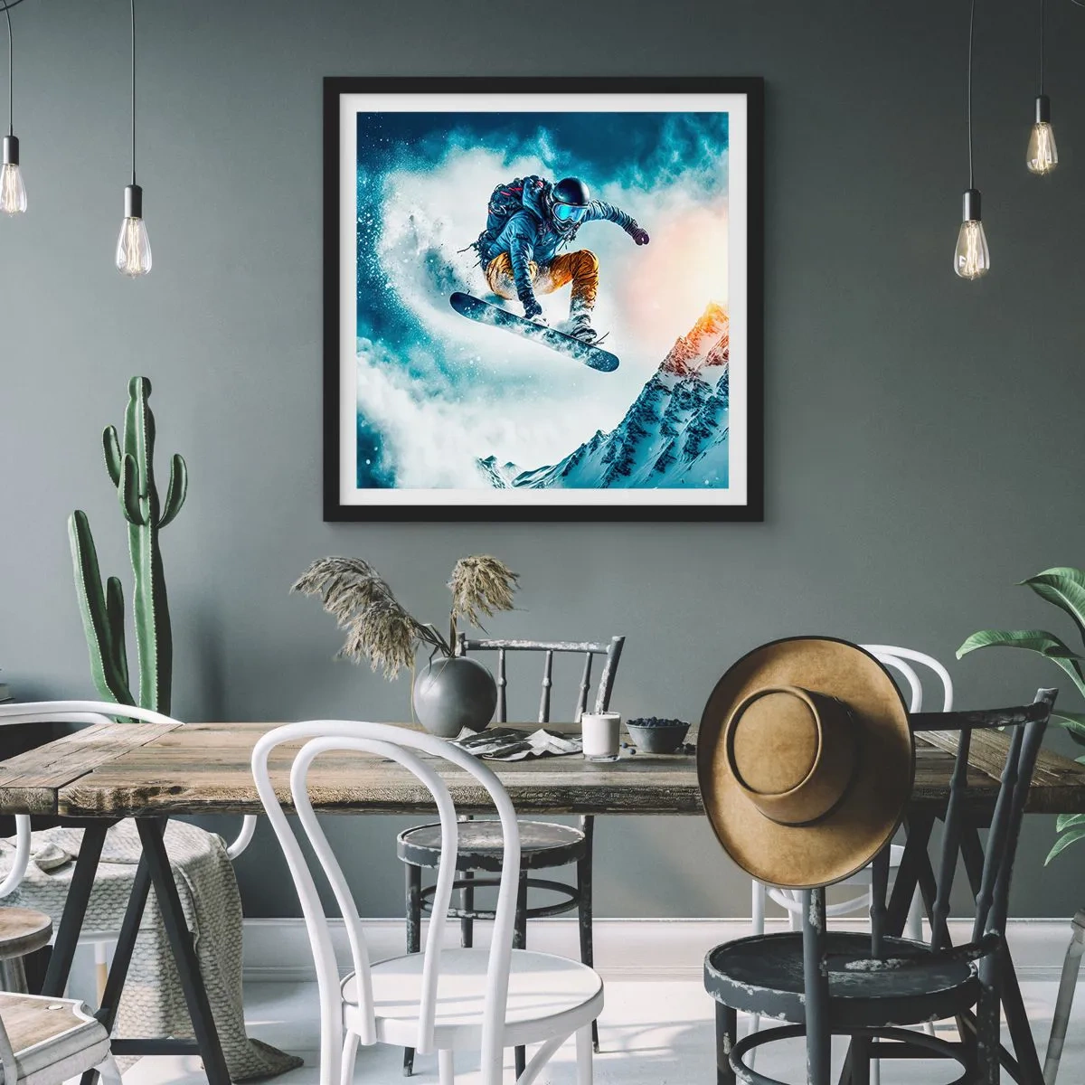 Affisch i svart ram - Extrema känslor - 40x40 cm